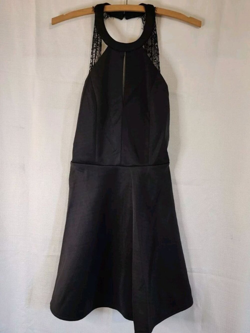 Women's Juniors Dress Open Back Lace Black Size Small
